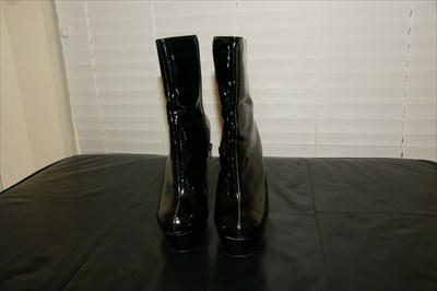 Sexy Black Patent Platform Stripper Boots size 10 Ellie