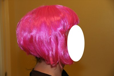 Sexy Chin Length Pink Wig with Bangs