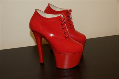 Sexy red high heel stiletto oxford lace up pumps booties