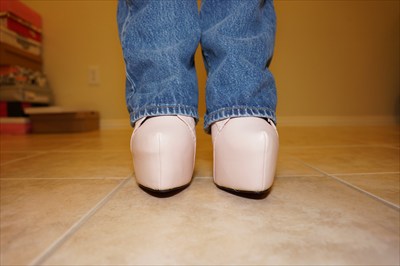 Baby Pink High Heel Stiletto Hidden Platform Oxford Booties