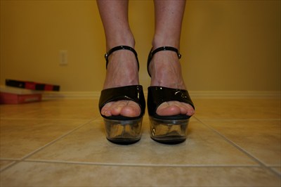 Black Clear High Heel Stiletto Platform Stripper Sandals Sexy Ellie
