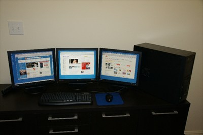 Pentium 4 2.6 HT work station with Tripple displays