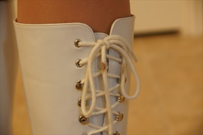 Sexy High Heel White Patent Platform Boots Easy