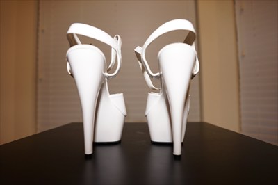 White High Heel Platform Stripper Sandals Sexy Pleaser sz 10