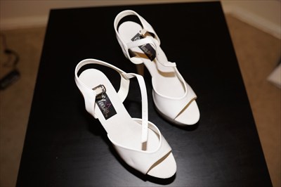 White High Heel Platform Stripper Sandals Sexy Pleaser sz 10